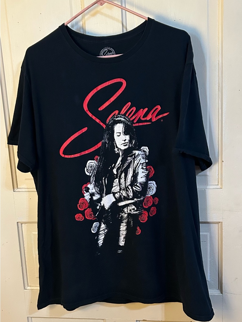 C-Life Selena Quintanilla Black Graphic T-Shirt, Men's 2XL